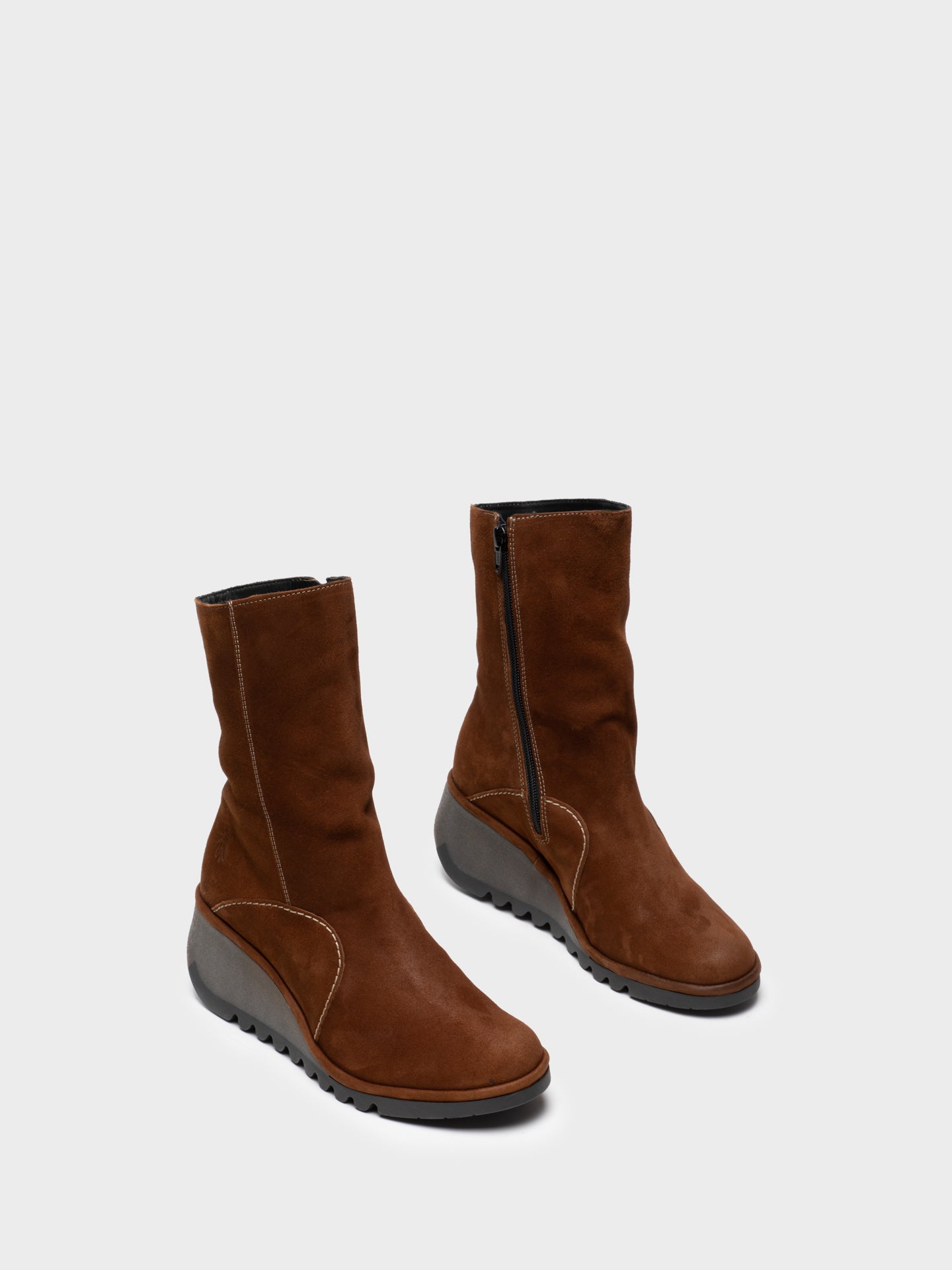 Fly London Chocolate Zip Up Ankle Boots